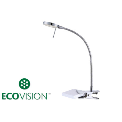 EcoVision LED stolna svjetiljka 5W, 3000K - topla bijela, kromirana